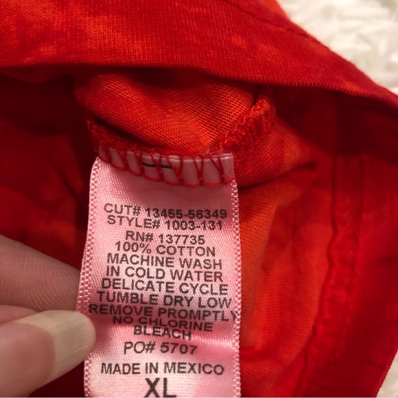 Neff Grimm Crust to Dust Pizza tie dye Red T-shirt Size L - Picture 5 of 5